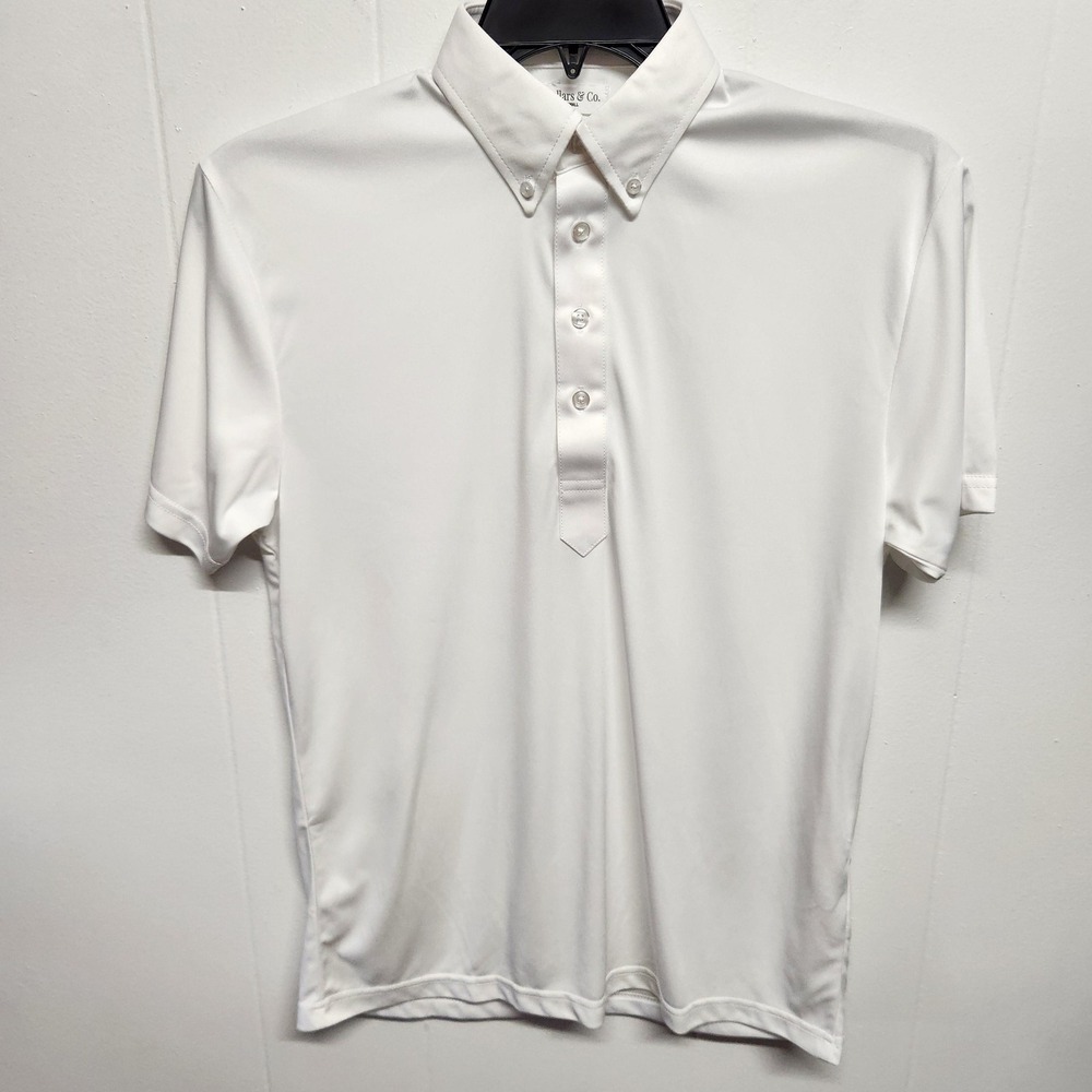 Collars & Co. Polo Shirt Mens Small White Dress Collar Short Sleeve Polyester